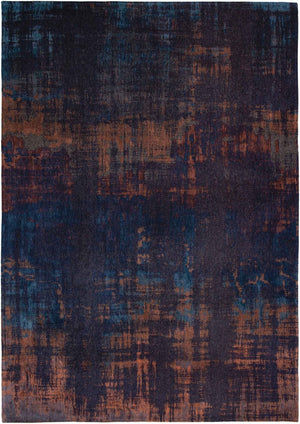 HomeRoots 3' Blue and Brown Abstract Area Rug with Non-Skid Backing - Modern Design for Entryways and Kitchens 3' X 5' 548729