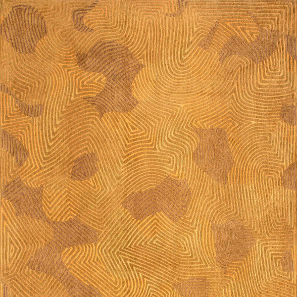 Homeroots 5' X 7' Yellow Abstract Non Skid Area Rug  100% Pet 548736