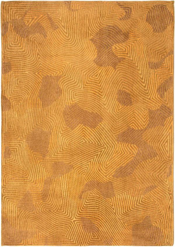 Homeroots 6' X 8' Yellow Abstract Non Skid Area Rug  100% Pet 548737