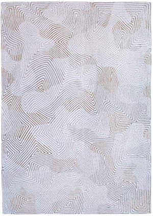 HomeRoots 3' X 5' Soft White Abstract Non-Skid Area Rug for Modern Spaces - Durable, Stylish & Easy Care! 548751