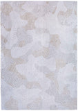 Homeroots 3' X 5' White Abstract Non Skid Area Rug  100% Pet 548751