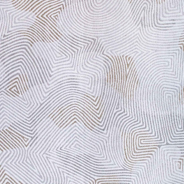 HomeRoots 3' X 5' Soft White Abstract Non-Skid Area Rug for Modern Spaces - Durable, Stylish & Easy Care! 548751