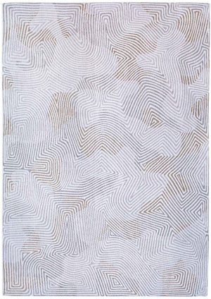 HomeRoots 3' X 5' Soft White Abstract Non-Skid Area Rug for Modern Spaces - Durable, Stylish & Easy Care! 548751