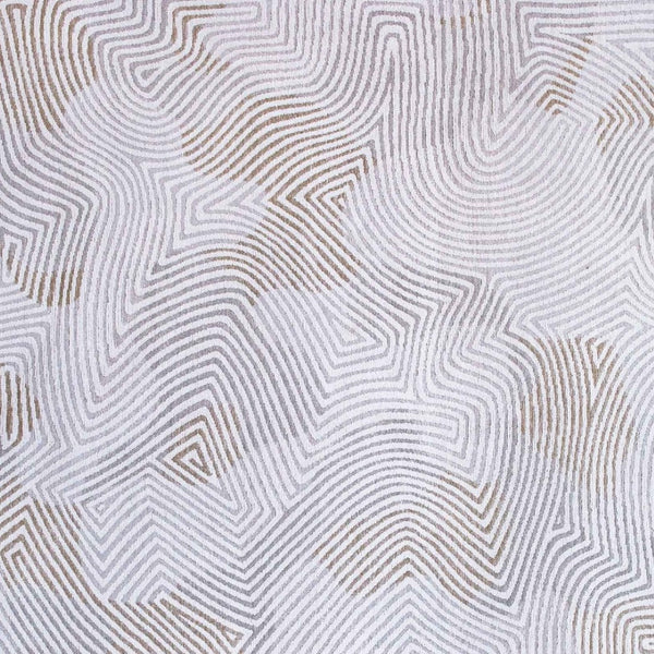 HomeRoots 5' White Abstract Non-Skid Area Rug – Stylish, Modern Design for Safe and Elegant Home Decor 7' X 9' 548754