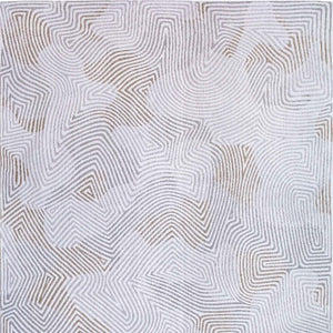 HomeRoots 5' White Abstract Non-Skid Area Rug – Stylish, Modern Design for Safe and Elegant Home Decor 7' X 9' 548754