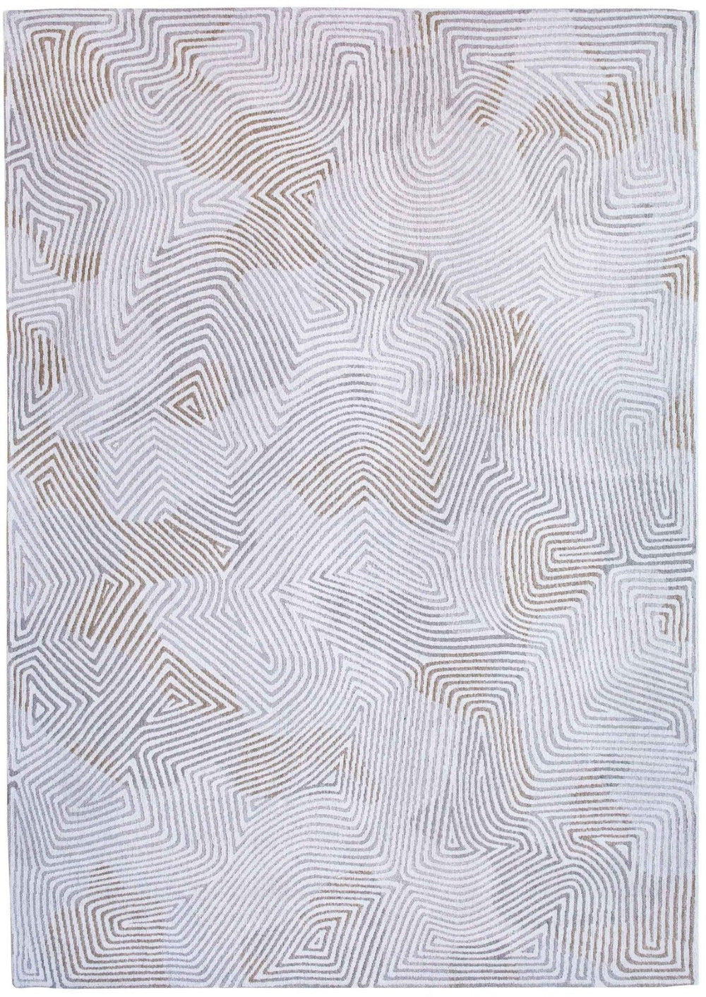 HomeRoots 9' Abstract White Non-Skid Area Rug - Elegant, Durable Design for High-Traffic Spaces & Easy Care 548756