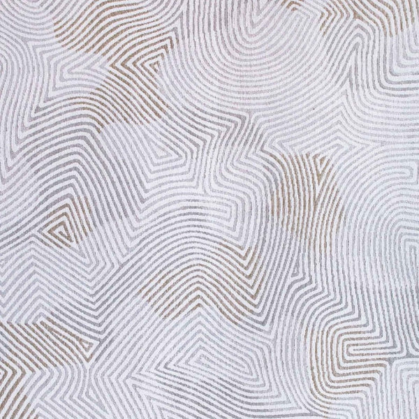 HomeRoots 9' Abstract White Non-Skid Area Rug - Elegant, Durable Design for High-Traffic Spaces & Easy Care 548756