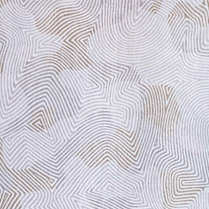 HomeRoots 5' White Abstract Non-Skid Area Rug – Stylish, Modern Design for Safe and Elegant Home Decor 8' Round 548757