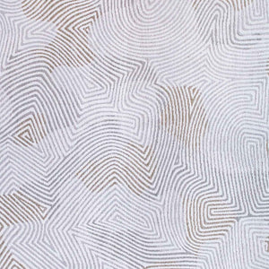 Homeroots 5' White Round Abstract Non Skid Area Rug  100% Pet 548758