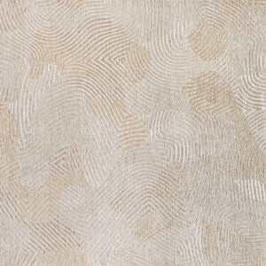 HomeRoots 3' Beige and White Abstract Non-Skid Area Rug - Contemporary Style for High-Traffic Spaces 3' X 5' 548759