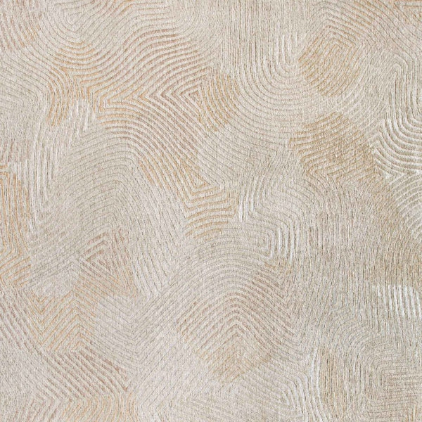 HomeRoots 3' Beige and White Abstract Non-Skid Area Rug - Contemporary Style for High-Traffic Spaces 3' X 5' 548759