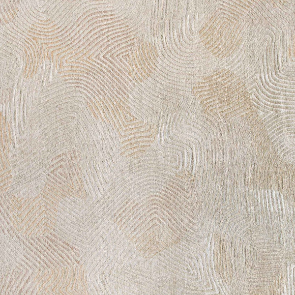 Homeroots 5' X 7' Beige And White Abstract Non Skid Area Rug  100% Pet 548760