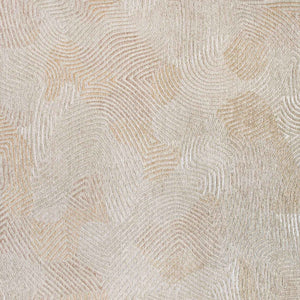 Homeroots 6' X 8' Beige And White Abstract Non Skid Area Rug  100% Pet 548761