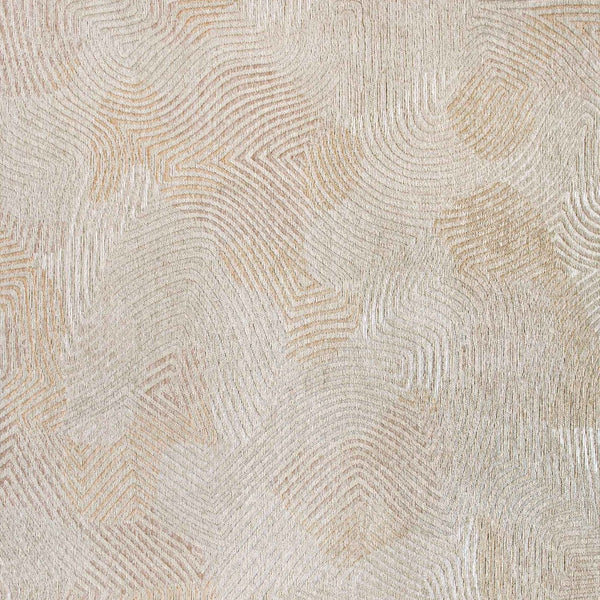 Homeroots 6' X 8' Beige And White Abstract Non Skid Area Rug  100% Pet 548761