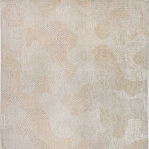 Homeroots 8' X 11' Beige And White Abstract Non Skid Area Rug  100% Pet 548763