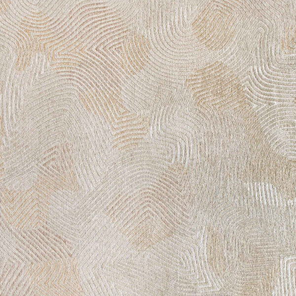 Homeroots 5' Beige And White Round Abstract Non Skid Area Rug  100% Pet 548766