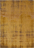 Homeroots 3' X 5' Yellow And Brown Abstract Non Skid Area Rug  100% Pet 548767