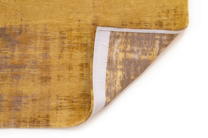 Homeroots 7' X 9' Yellow And Brown Abstract Non Skid Area Rug  100% Pet 548770