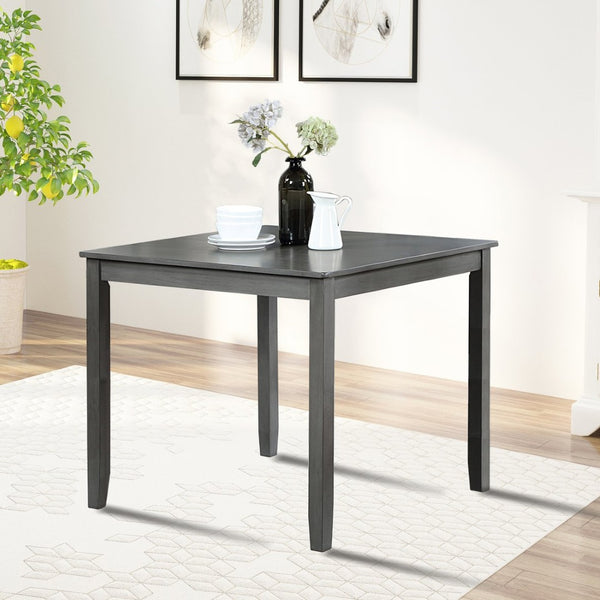 English Elm Wooden Square Dining Table For Small Spaces - Modern 4-Person Kitchen Table With Gray Finish W1998126373-GIGA