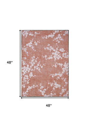 Homeroots 9' X 13' Red And White Round Oriental Non Skid Area Rug  100% Pet 548778