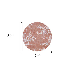 HomeRoots 3' Red and White Oriental Area Rug – Elegant Non-Skid Design for Entryways and Small Spaces 8' Round 548779