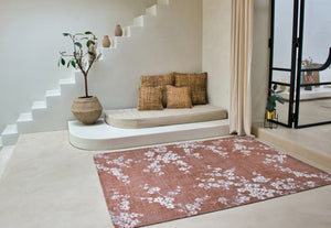 HomeRoots 3' Red and White Oriental Area Rug – Elegant Non-Skid Design for Entryways and Small Spaces 5' X 7' 548780
