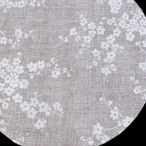 Homeroots 5' Gray And White Round Oriental Non Skid Area Rug  100% Pet 548795