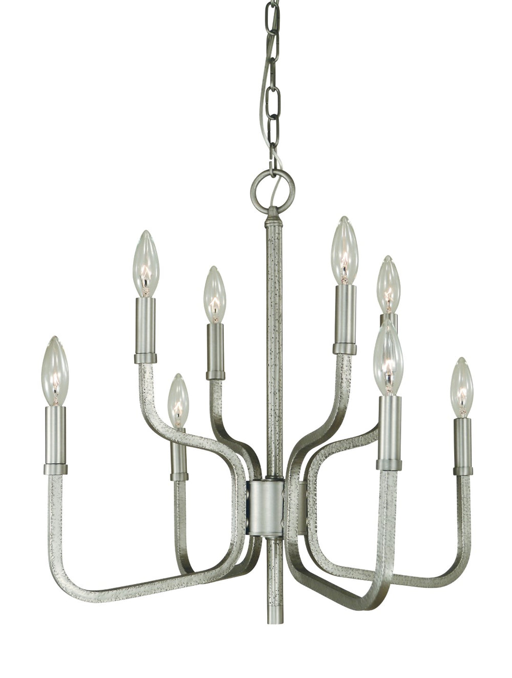 Framburg 8-light Elegant Chandelier With Stunning Brass Finish And White Marble Glass Shade For Dining Spaces Satin Pewter Metal 5488 Sp