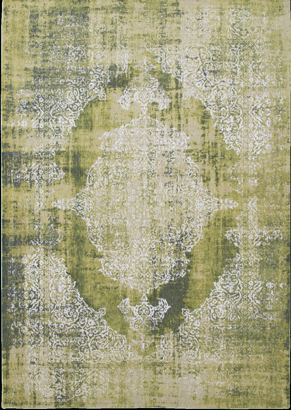 Homeroots 5' X 7' Green And White Oriental Non Skid Area Rug  100% Pet 548804
