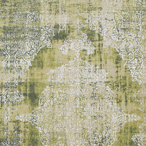 Homeroots 6' X 8' Green And White Oriental Non Skid Area Rug  100% Pet 548805