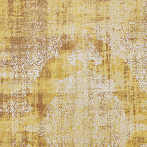 Homeroots 5' X 7' Yellow And Brown Oriental Non Skid Area Rug  100% Pet 548816