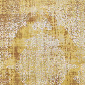 Homeroots 6' X 8' Yellow And Brown Oriental Non Skid Area Rug  100% Pet 548817