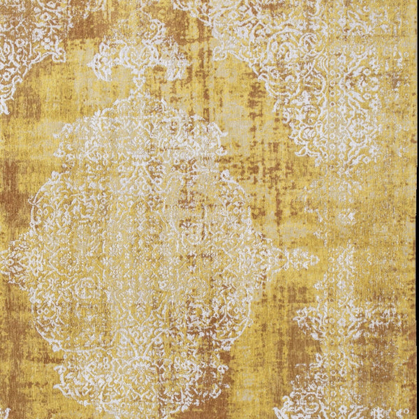 Homeroots 8' X 11' Yellow And Brown Oriental Non Skid Area Rug  100% Pet 548819