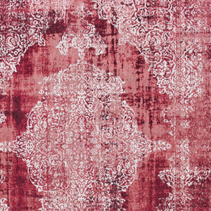 Homeroots 8' X 11' Red And White Oriental Non Skid Area Rug  100% Pet 548825