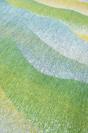 Homeroots 6' X 8' Green And Yellow Abstract Non Skid Area Rug  100% Pet 548829