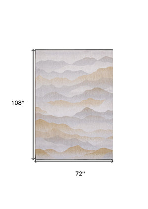 Homeroots 7' X 9' Gray And Brown Abstract Non Skid Area Rug  100% Pet 548837