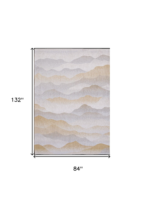 Homeroots 8' X 11' Gray And Brown Abstract Non Skid Area Rug  100% Pet 548838