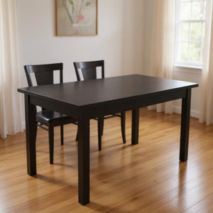 HomeRoots 48" Black Solid Wood Dining Table - Handcrafted, Timeless Design for Modern & Traditional Spaces 548856