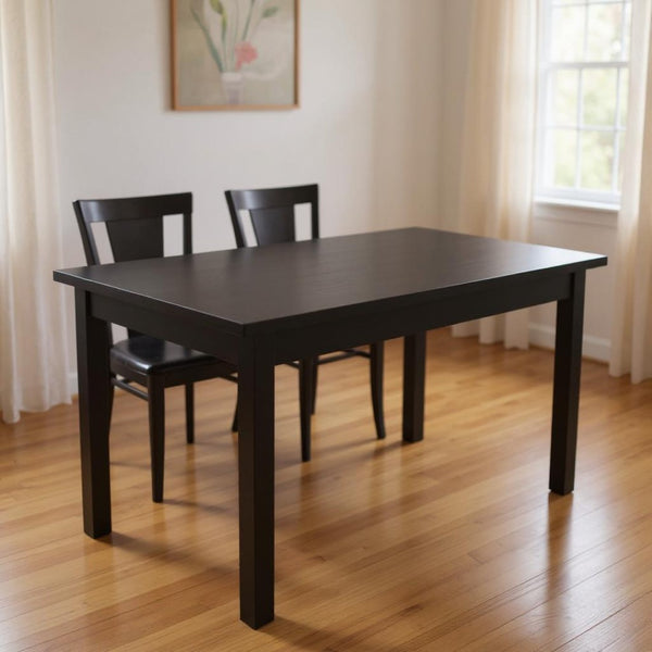 HomeRoots 48" Black Solid Wood Dining Table - Handcrafted, Timeless Design for Modern & Traditional Spaces 548856