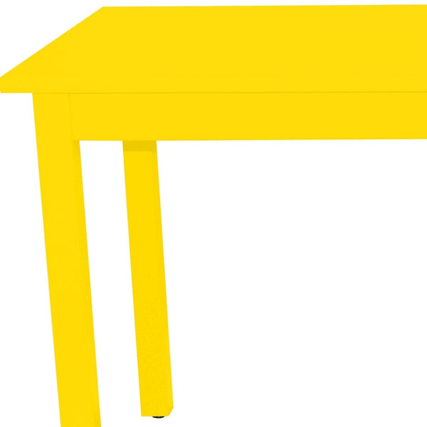 HomeRoots 48" Yellow Solid Wood Dining Table - Handcrafted Pine, Seats 4, Perfect for Dining or Workspace! 548857