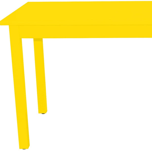 HomeRoots 48" Yellow Solid Wood Dining Table - Handcrafted Pine, Seats 4, Perfect for Dining or Workspace! 548857