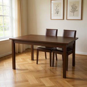 HomeRoots 48" Coffee Solid Wood Dining Table - Handcrafted Pine, Timeless Style, Seats 4, Ideal for Any Space 548859