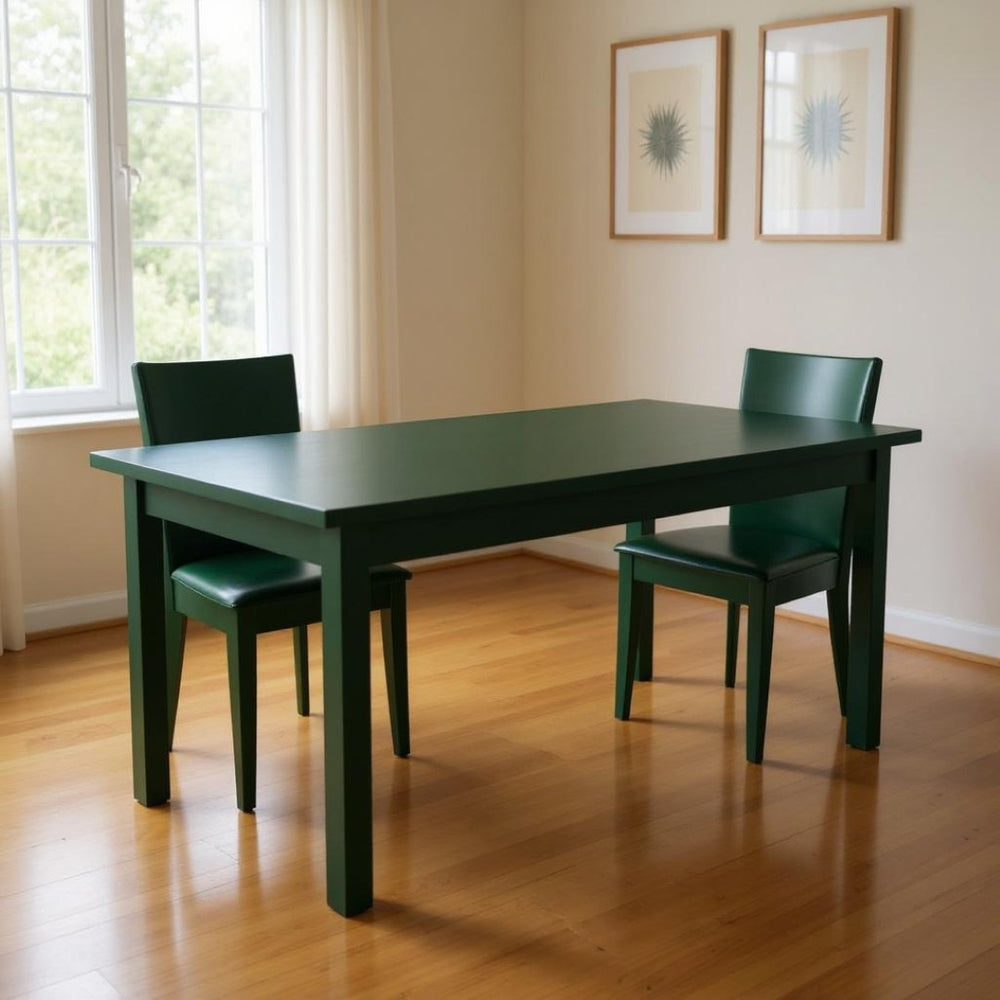 HomeRoots 48" Dark Green Solid Wood Dining Table - Handcrafted Pine, Seats 4, Timeless Charm & Versatile Design 548860