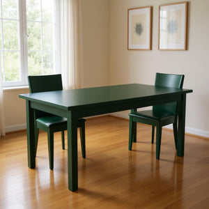 HomeRoots 48" Dark Green Solid Wood Dining Table - Handcrafted Pine, Seats 4, Timeless Charm & Versatile Design 548860