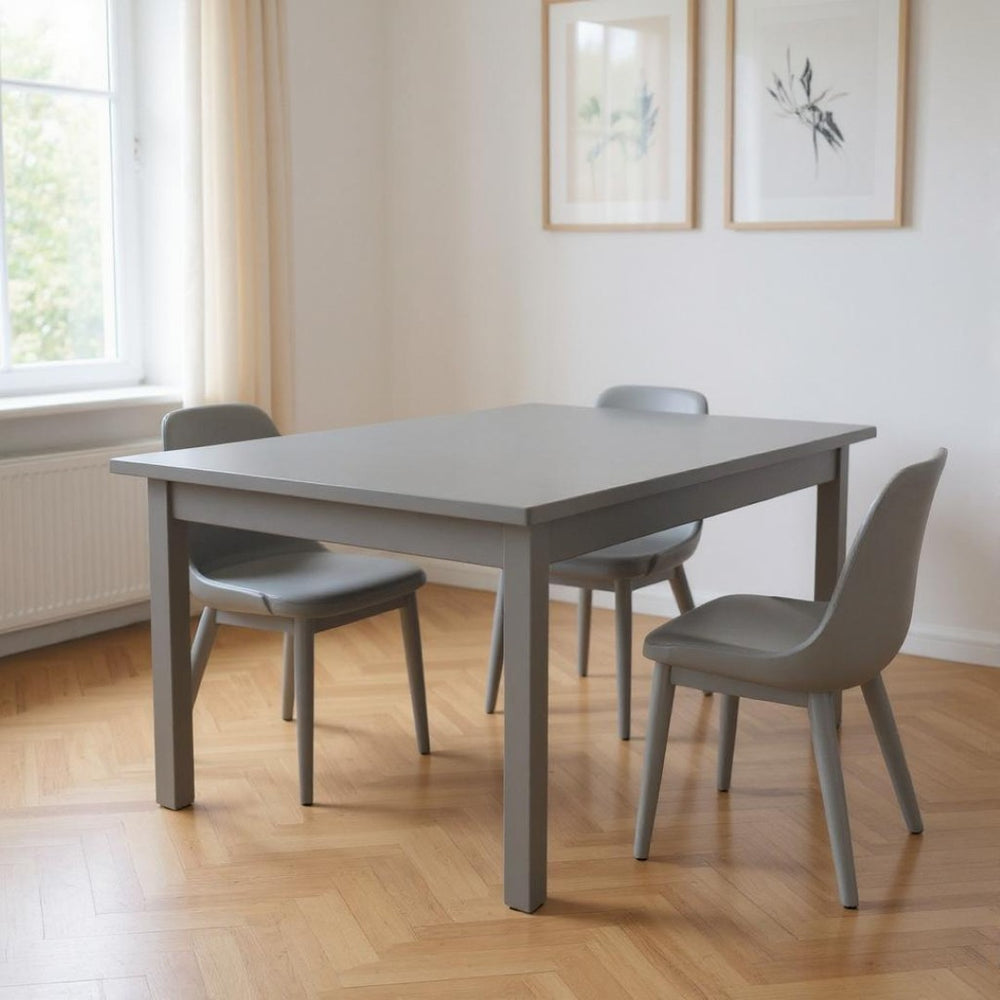 HomeRoots 48" Gray Solid Wood Dining Table - Elegant, Versatile Design for Dining, Entertaining & Workspaces 548861