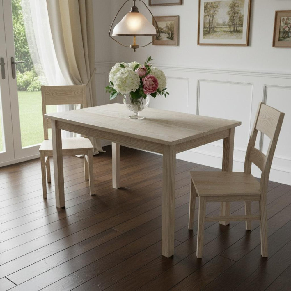 HomeRoots 48" Gray Solid Wood Dining Table - Timeless Design, Versatile Use for Dining, Work, and Gatherings! 548862