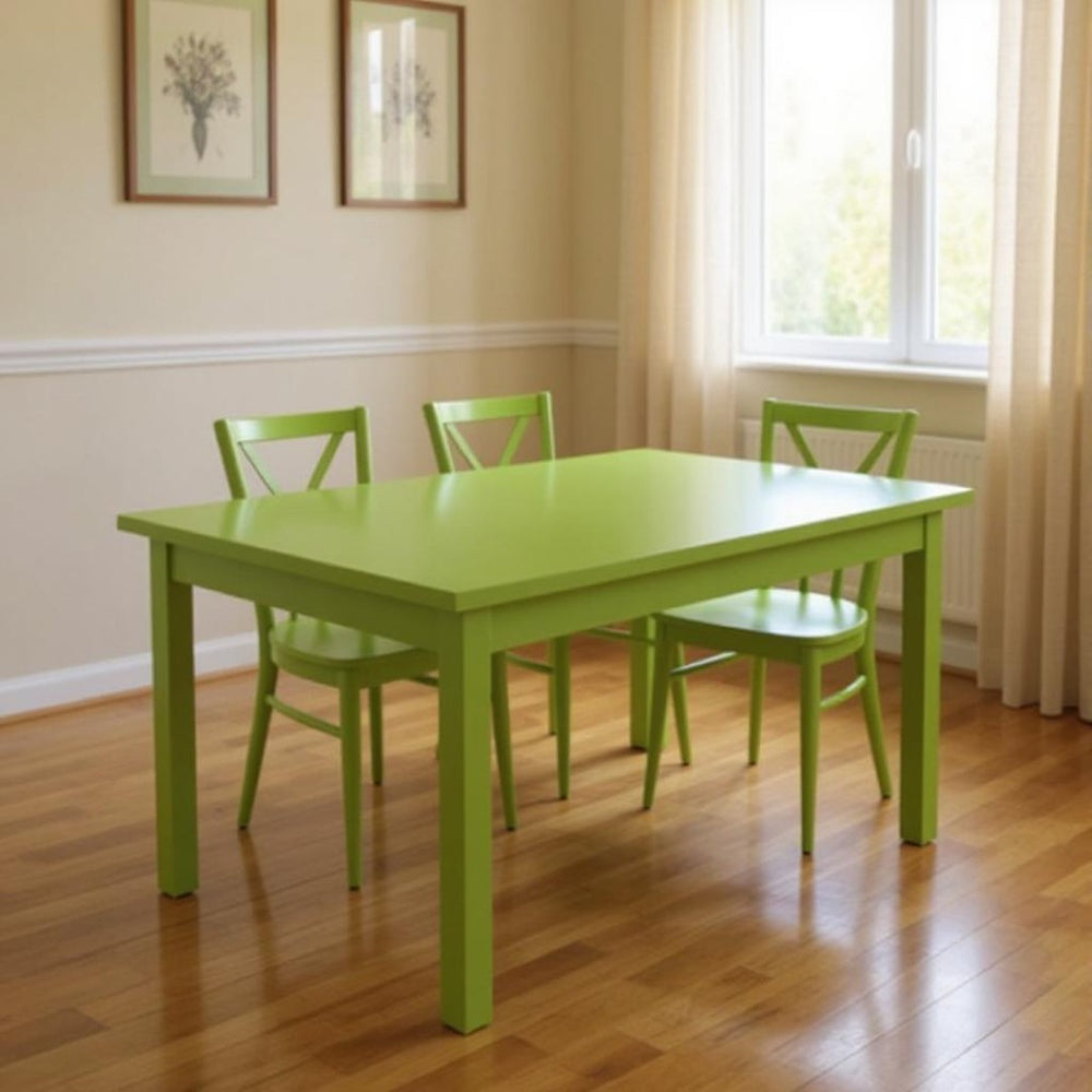 HomeRoots 48" Chartreuse Solid Wood Dining Table - Modern, Durable Design for Family Meals & Entertaining Fun 548864