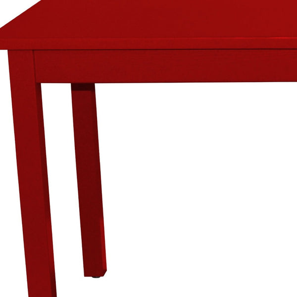HomeRoots 48" Fire Engine Red Solid Wood Dining Table - Stylish, Durable & Versatile for Any Dining Space! 548866