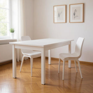 HomeRoots 48" White Solid Wood Dining Table - Timeless Charm, Seats 4, Durable Craftsmanship for Any Space 548868