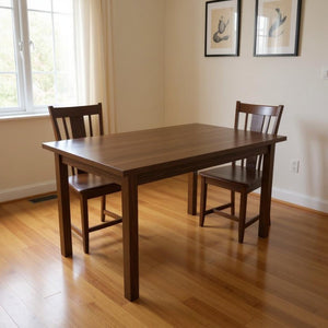 HomeRoots 60" Raw Umber Solid Wood Dining Table - Stylish, Hand-Crafted Centerpiece for Dining & Workspace Use 548914
